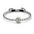 Renard de cristal | Argent | Noir | Bracelet Charmballa en macramé